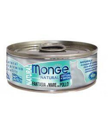 MONGE Natural Cat 80 g mokré krmivo pro kočky, mořské plody a kuře 80 g