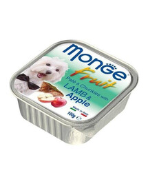 MONGE FRUIT krmivo pro psy s jehněčím masem a jablkem 100 g