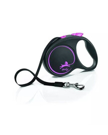 FLEXI Black Design automatické vodítko velikosti L, pásek 5 m barva růžová