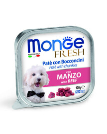 MONGE Fresh Dog 100 g paštika s hovězím masem pro psy 100 g