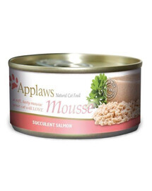 APPLAWS Cat Mousse Tin 70 g Mokré lososové krmivo pro kočky s lososem 70 g