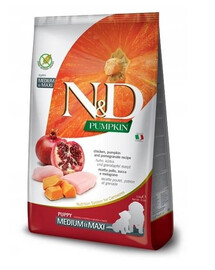 FARMINA N&D Pumpkin Dog Puppy Medium & Maxi kuře, dýně a granátové jablko granule pro štěňata, kuře, dýně a granátové jablko 2,5 kg