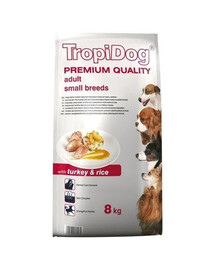 Tropidog Premium Adult Small Turkey&Rice granule pro psy 8 kg