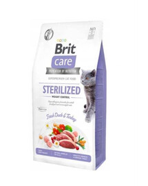 Brit care cat grain-free sterilized weight 2 kg - granule pro dospělé, sterilizované kočky a kočky s nadváhou