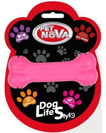 Pet Nova DOG LIFE STYLE Treat bone 11 cm růžová, hovězí příchuť