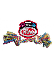 Pet Nova bavlněné lano 2 uzly 17 cm, hmotnost 45-55 g, sedm barev