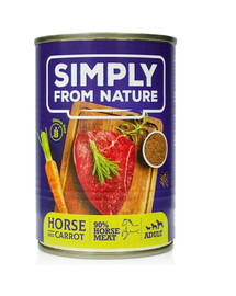 SIMPLY FROM NATURE mokré krmivo pro dospělé psy, s koňským masem s lněným semínkem 400 g