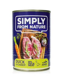 SIMPLY FROM NATURE mokré krmivo pro psy kachna s mrkví 400 g