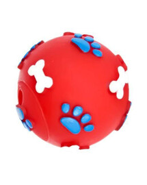 PET NOVA míček se vzorem tlapek a kostí pro psa 6 cm červený