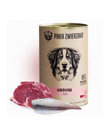 Paka Zwierzaka s hovězím masem a sleďem 400 g - konzerva pro psy všech věkových kategorií