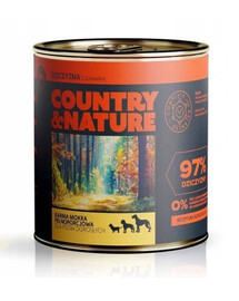 Country&Nature Venison 97% s brusinkami mokré krmivo pro dospělé psy všech plemen 410 g