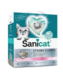 SANICAT Strong Clumps bílé bentonitové stelivo pro kočky 6 l