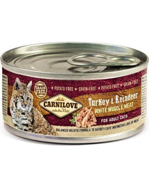 CARNILOVE Cat krůta a sob 12x 100 g krůta a sob pro kočky