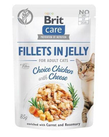 BRIT Care filety v Jelly Choice Chicken&Cheese 24x 85 g Chicken & Cheese
