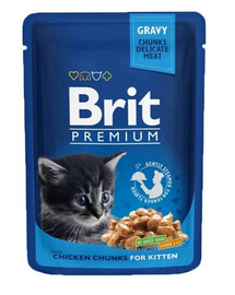 BRIT Premium Kitten kuřecí sáček pro koťata 24x 100 g