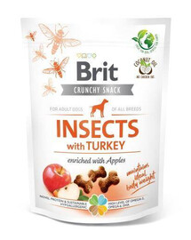 BRIT Care Dog Crunchy Crakcer Insect & Turkey 200 g křupavé pamlsky s hmyzími pamlsky pro psy 200 g