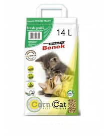 BENEK Super Corn Cat kukuřičná stelivo čerstvá tráva 14 l