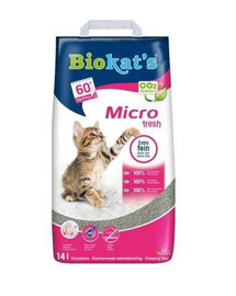 BIOKAT'S Micro Fresh jemné bentonitové květinové stelivo pro kočky 14 l