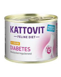 KATTOVIT Diabetes Chicken Diet For Cats vlhké krmivo pro kočky s cukrovkou 185 g