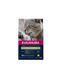 Eukanuba Adult Hairball Control Rich in Chicken granule pro dospělé kočky 10 kg