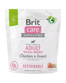 Brit care dog sustainable adult small chicken insect granule pro dospělé psy malých plemen 1 kg