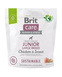 Brit care dog sustainable junior large breed chicken insect granule pro mladé psy velkých plemen 1 kg