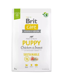 Brit care dog sustainable puppy chicken insect granule pro štěňata a mladé psy 3 kg