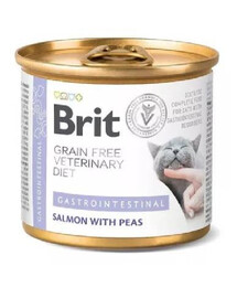 BRIT Veterinary Diet Gastrointestinal losos&hrášek pro kočky pro citlivý trávicí systém 200 g