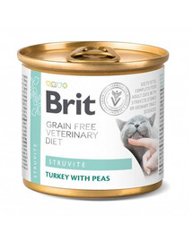 BRIT Veterinary Diet Struvite Turkey&Pea pro kočky na onemocnění močových cest 200 g