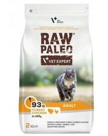 VETEXPERT Raw Paleo Adult Cat Turkey&Chicken pro dospělé kočky krůta, kuře 2 kg