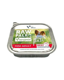 VETEXPERT RAW PALEO Pate Adult Mini Beef 150 g paštika pro psy malých plemen hovězí maso