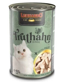LEONARDO krůta s extra filetem mokré krmivo pro kočky 400 g