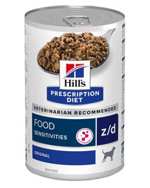 HILL'S Prescription Diet Canine Food Sensitivity konzerva pro psy s potravinovou intolerancí 370 g