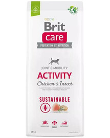 Brit care dog sustainable activity chicken insect granule pro aktivní psy 12 kg