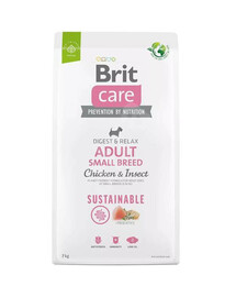 Brit care dog sustainable adult small chicken insect granule pro dospělé psy malých plemen 7 kg