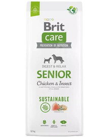 Brit care dog sustainable senior chicken insect granule pro starší psy 12 kg