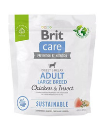 Brit care dog sustainable adult large breed chicken insect granule pro dospělé psy velkých plemen 1 kg