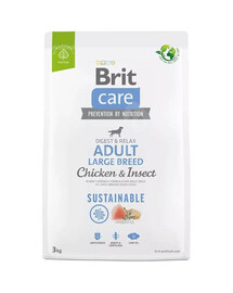 Brit care dog sustainable adult large breed chicken insect granule pro dospělé psy velkých plemen 3 kg