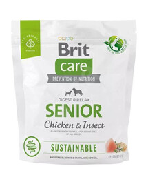 Brit care dog sustainable senior chicken insect granule pro starší psy 1 kg