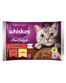 Whiskas Pure Delight s hověžím a kuřecím masem 4x 85 g