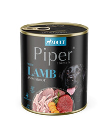 PIPER Mokré krmivo pro psy s jehněčím masem a mrkví 800 g