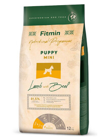 FITMIN Dog Mini Puppy Lamb&Beef granule pro štěňata s jehněčím a hovězím masem 12 kg