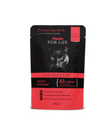 Fitmin For Life For Adult Cats hovězí maso - kapsička pro kočky 85 g