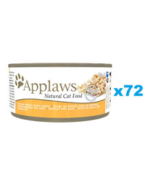 APPLAWS Cat Adult Kuřecí prsa se sýrem ve vývaru 72x70 g