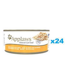 APPLAWS Cat Adult Chicken Breast with Cheese in Broth kuřecí prsa se sýrem ve vývaru 24x156 g