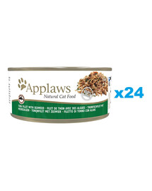 APPLAWS Cat Adult Tuna with Seaweed in Broth tuňák s řasou ve vývaru 24x156g