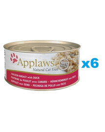 APPLAWS Cat Adult Chicken Breast with Duck in Broth kuřecí prsa s kachnou ve vývaru 6x156g