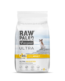 RAW PALEO Ultra Turkey Mini Adult 2kg pro dospělé psy malých plemen krůtí