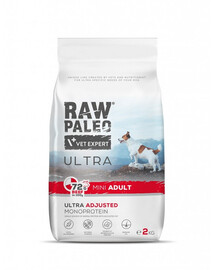 RAW PALEO Ultra Beef Mini Adult 2kg pro dospělé psy malých plemen hovězí