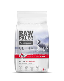 RAW PALEO Ultra Beef Medium&Large Puppy 2kg pro štěňata středních a velkých plemen hovězí